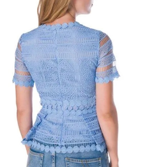MAJE
Loseray Embroidered-lace Top In Blue Size 2 - Picture 5 of 16
